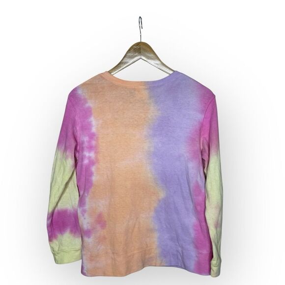 MONROW Colorful Cut Out Neckline Pullover Sweatshirt Size Medium - Picture 2 of 4